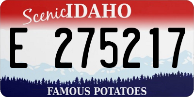 ID license plate E275217