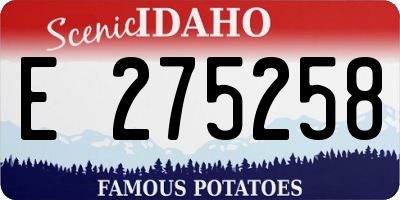 ID license plate E275258