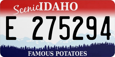 ID license plate E275294