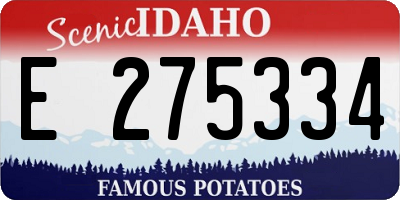 ID license plate E275334