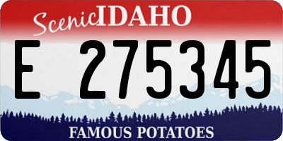 ID license plate E275345