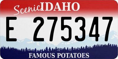 ID license plate E275347
