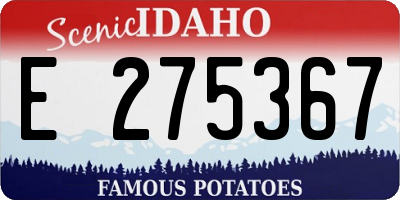 ID license plate E275367