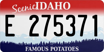 ID license plate E275371