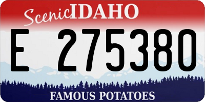 ID license plate E275380