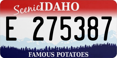 ID license plate E275387