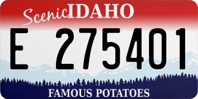 ID license plate E275401