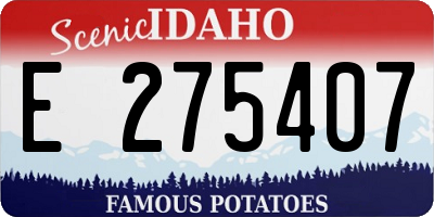 ID license plate E275407