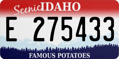 ID license plate E275433
