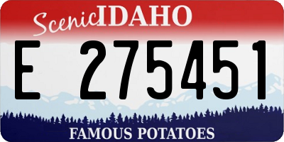 ID license plate E275451
