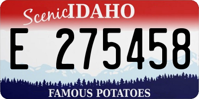 ID license plate E275458