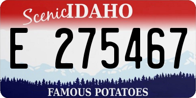 ID license plate E275467