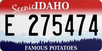 ID license plate E275474