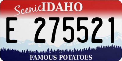 ID license plate E275521