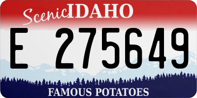 ID license plate E275649