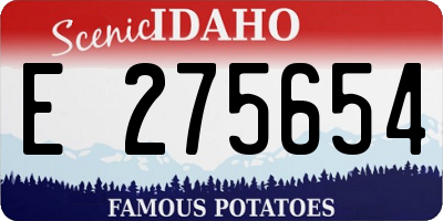ID license plate E275654