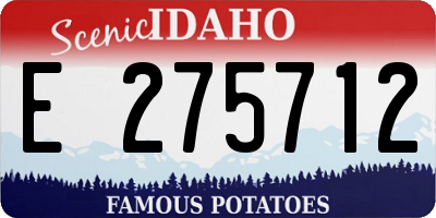 ID license plate E275712