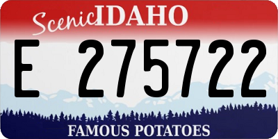 ID license plate E275722