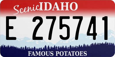 ID license plate E275741