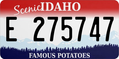 ID license plate E275747