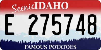 ID license plate E275748