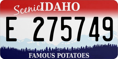 ID license plate E275749