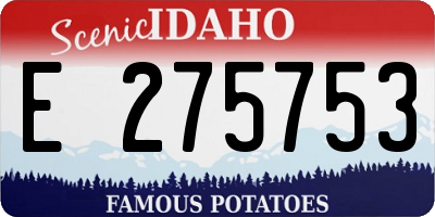 ID license plate E275753