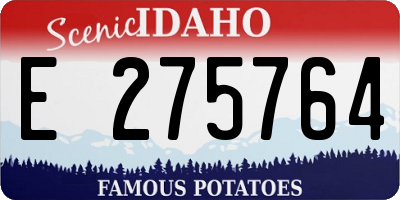 ID license plate E275764