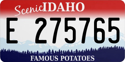 ID license plate E275765