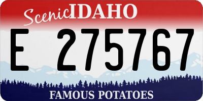 ID license plate E275767