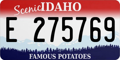 ID license plate E275769