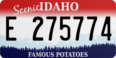 ID license plate E275774