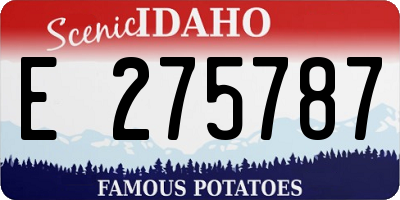 ID license plate E275787