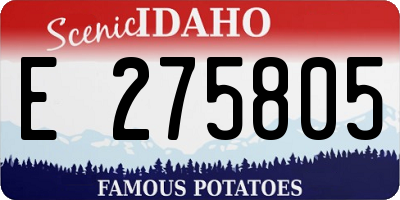 ID license plate E275805