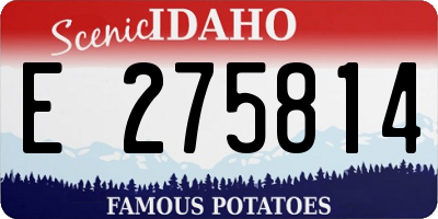 ID license plate E275814