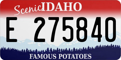 ID license plate E275840
