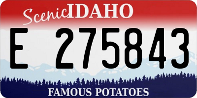 ID license plate E275843