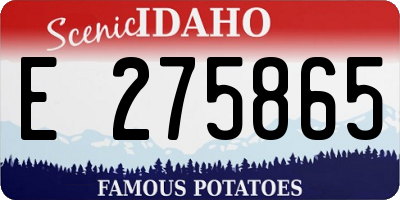 ID license plate E275865