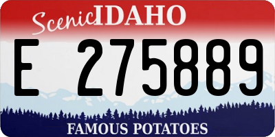 ID license plate E275889