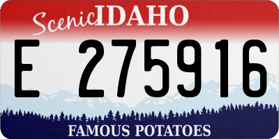 ID license plate E275916