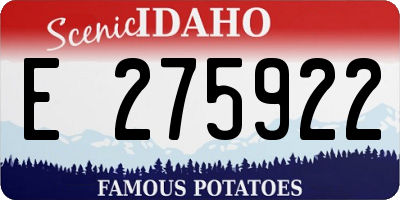 ID license plate E275922