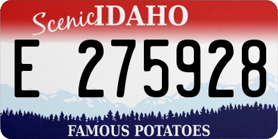ID license plate E275928