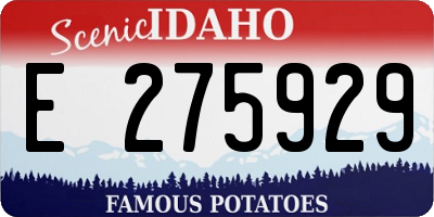 ID license plate E275929