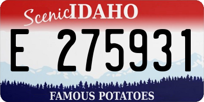 ID license plate E275931