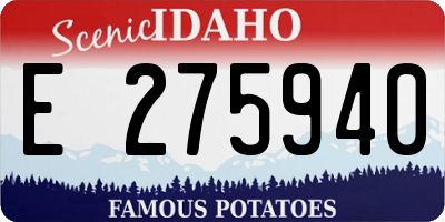 ID license plate E275940