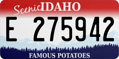 ID license plate E275942