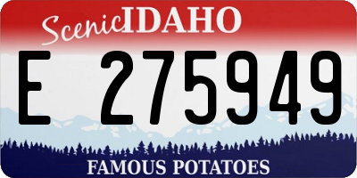 ID license plate E275949