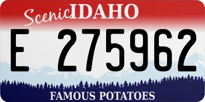 ID license plate E275962