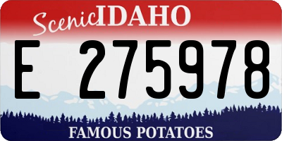 ID license plate E275978