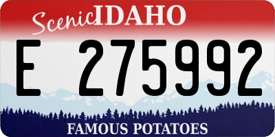 ID license plate E275992